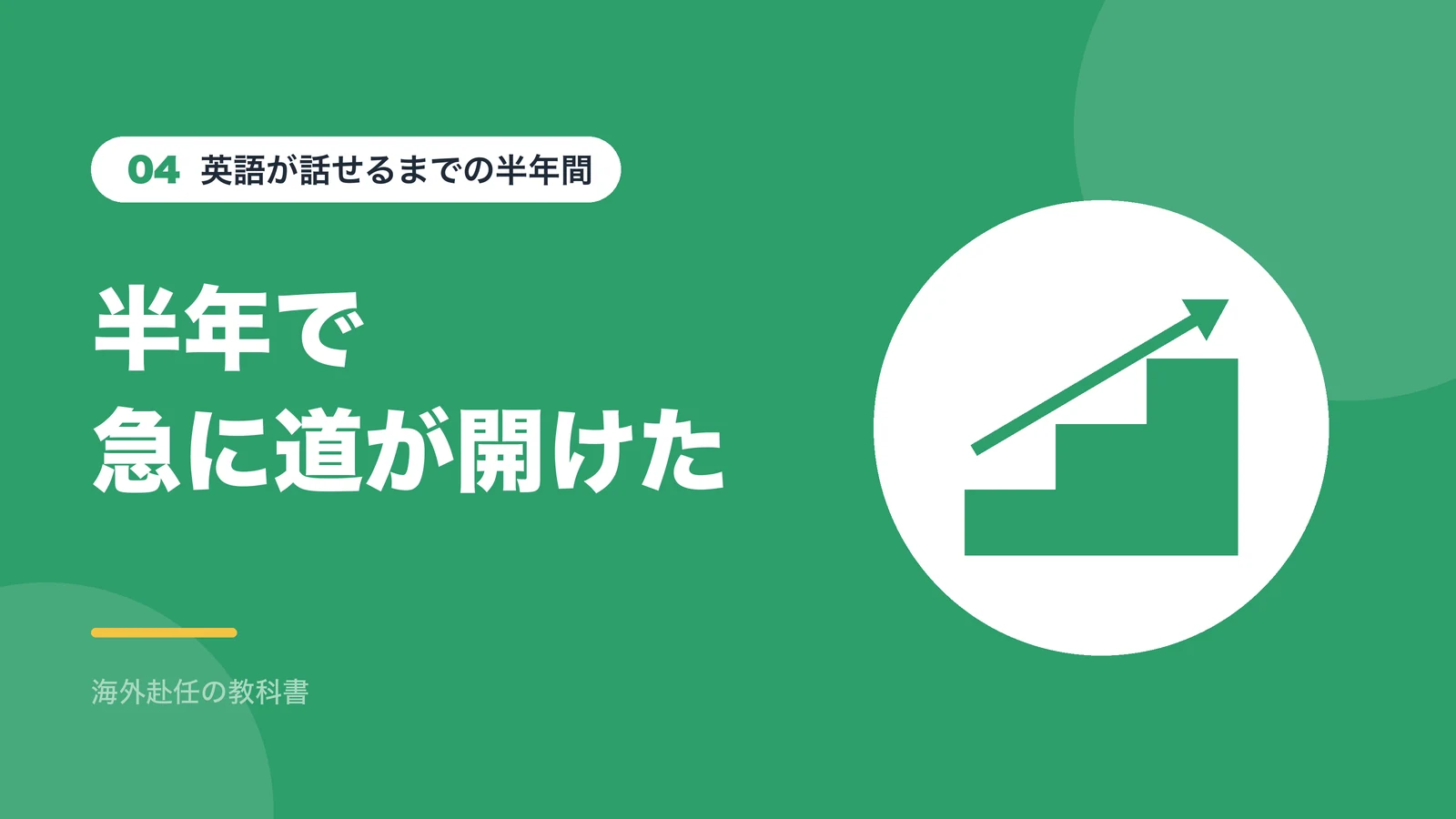 赴任から半年で急に道が開けた