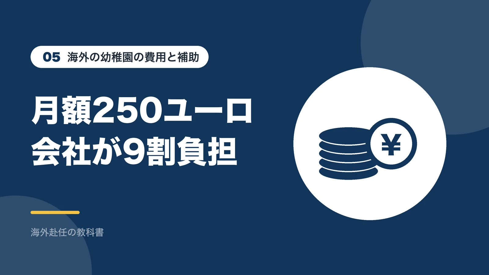 海外の幼稚園の費用と補助：月額250ユーロ会社が9割負担